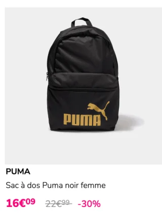 Sac à dos Puma noir femme