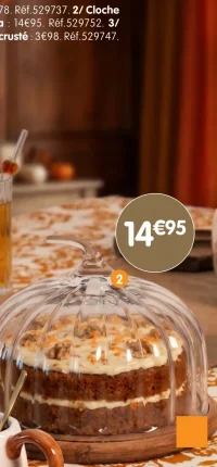 Cloche à gâteau avec support acacia