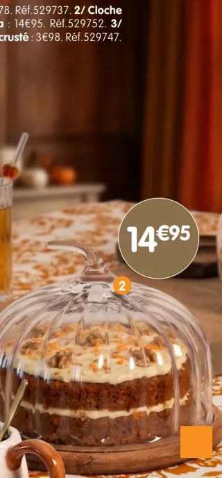 Cloche à gâteau avec support acacia