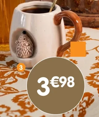 Mug citrouille avec hérisson incrusté