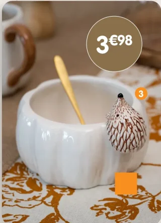 Bol pumkin avec hérisson - Ø.13,5 cm