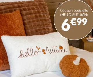 Coussin bouclette «HELLO AUTUMN» COSY season