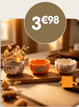 Lot de 3 coupelles citrouilles