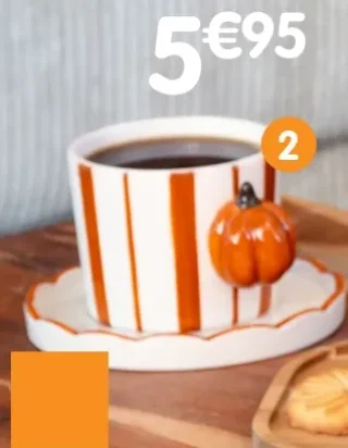 Tasse + coupelle rayures Céramique