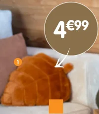 Coussin feuille fourrure