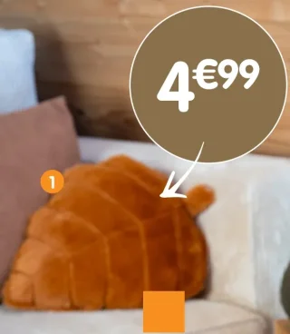 Coussin feuille fourrure