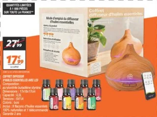 Coffret diffuseur d'huiles essentielles avec led 
