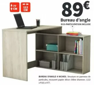 Bureau d'angle Conforama