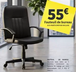 Fauteuil de bureau L63 X P63 X H99/111