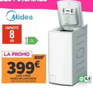 LAVE-LINGE MIDEA MF100T80B/W