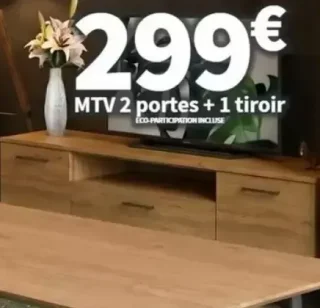 MTV 2 portes + 1 tiroir Esprit naturel