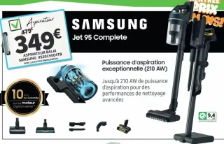 Aspirateur Balai Samsung VS20C95E4TB Jet 95 Complete