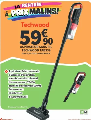 Aspirateur sans fil Techwood TAB339