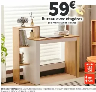 Bureau avec étagères