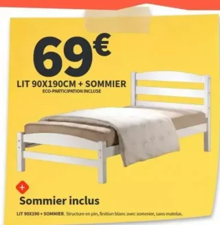 Lit 90x190cm + sommier