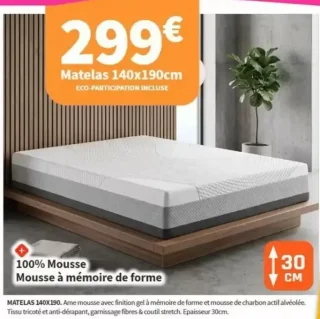 Matelas 140x190cm Mousse à mémoire de forme