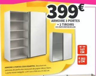 Armoire 2 portes coulissantes