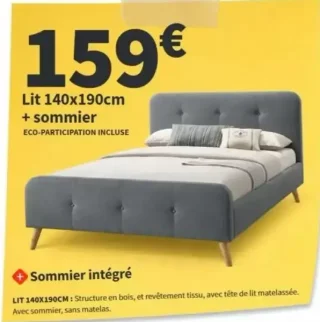 Lit 140x190cm avec sommier