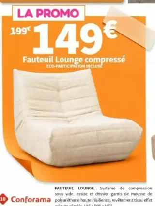 Fauteuil Lounge compressé Conforama
