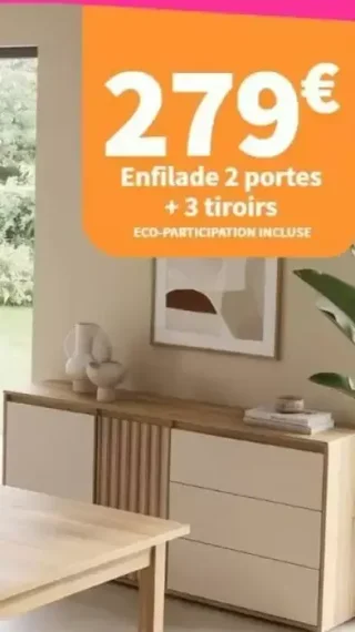 Enfilade 2 portes + 3 tiroirs