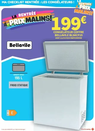 CONGÉLATEUR COFFRE BELLAVILE BLSKCF19