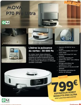 ASPIRATEUR ROBOT MOVA P70 PRO ULTRA