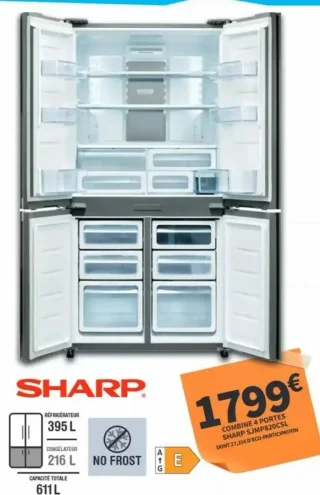Combiné 4 portes Sharp SJMP820CSL