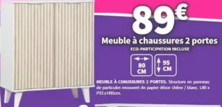 Meuble à chaussures 2 portes