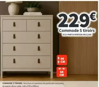 Commode 5 tiroirs