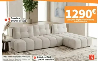 Canapé d'angle avance-recule