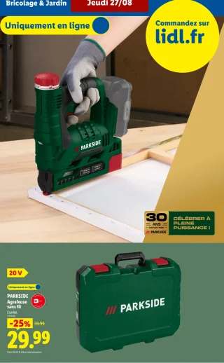 PARKSIDE Agrafeuse sans fil 20 V