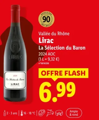 Vallée du Rhône Lirac La Sélection du Baron 2024 AOC