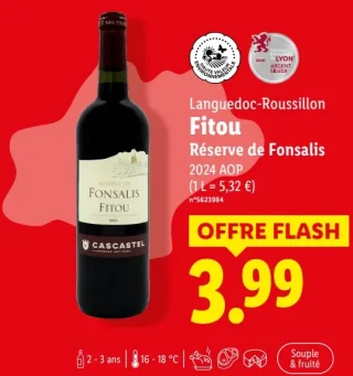 Vin rouge Fitou Réserve de Fonsalis