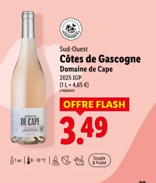 Sud-Ouest Côtes de Gascogne Domaine de Cape 2025 IGP