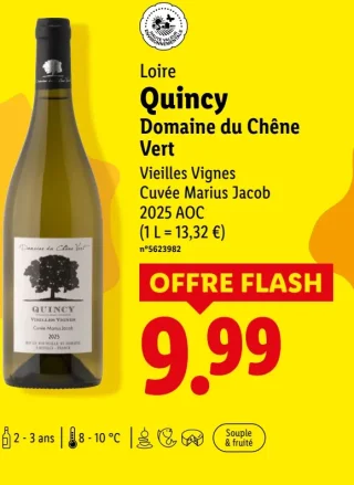 Loire Quincy Domaine du Chêne Vert Vieilles Vignes Cuvée Marius Jacob 2025 AOC