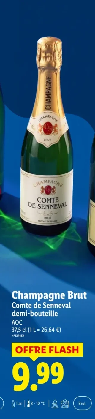 Champagne Brut Comte de Senneval demi-bouteille AOC