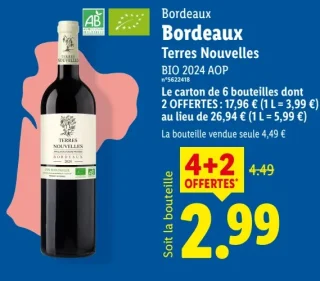 Bordeaux Terres Nouvelles BIO 2024 AOP