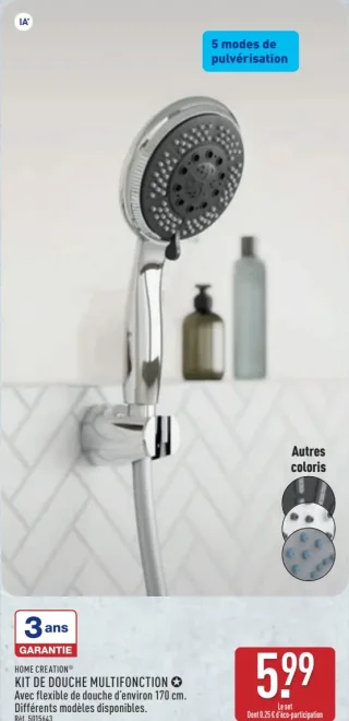 HOME CREATION® KIT DE DOUCHE MULTIFONCTION