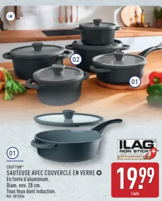 CROFTON® SAUTEUSE AVEC COUVERCLE EN VERRE