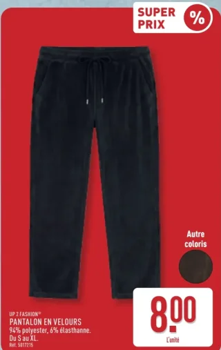 UP 2 FASHION® Pantalon en velours