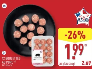 12 boulettes au porc