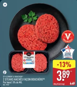 ST-CLÉMENT LE BOUCHER 2 steaks hachés façon bouchère