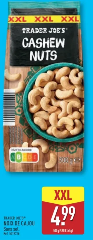 Trader Joe's Noix de cajou sans sel XXL