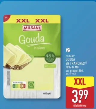 Milsani Gouda en tranches