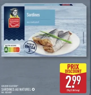 Sardines au naturel Golden Seafood