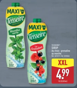 TEISSEIRE® SIROP Grenadine ou Menthe