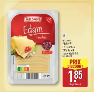 Milsani Edam en tranches