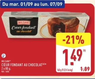 Milsani Cœur fondant au chocolat