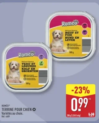 ROMÉO® TERRINE POUR CHIEN Variétés au choix
