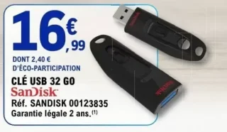 Clé USB 32 Go SanDisk Réf. SANDISK 00123835